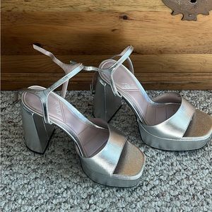 Zara silver platforms
